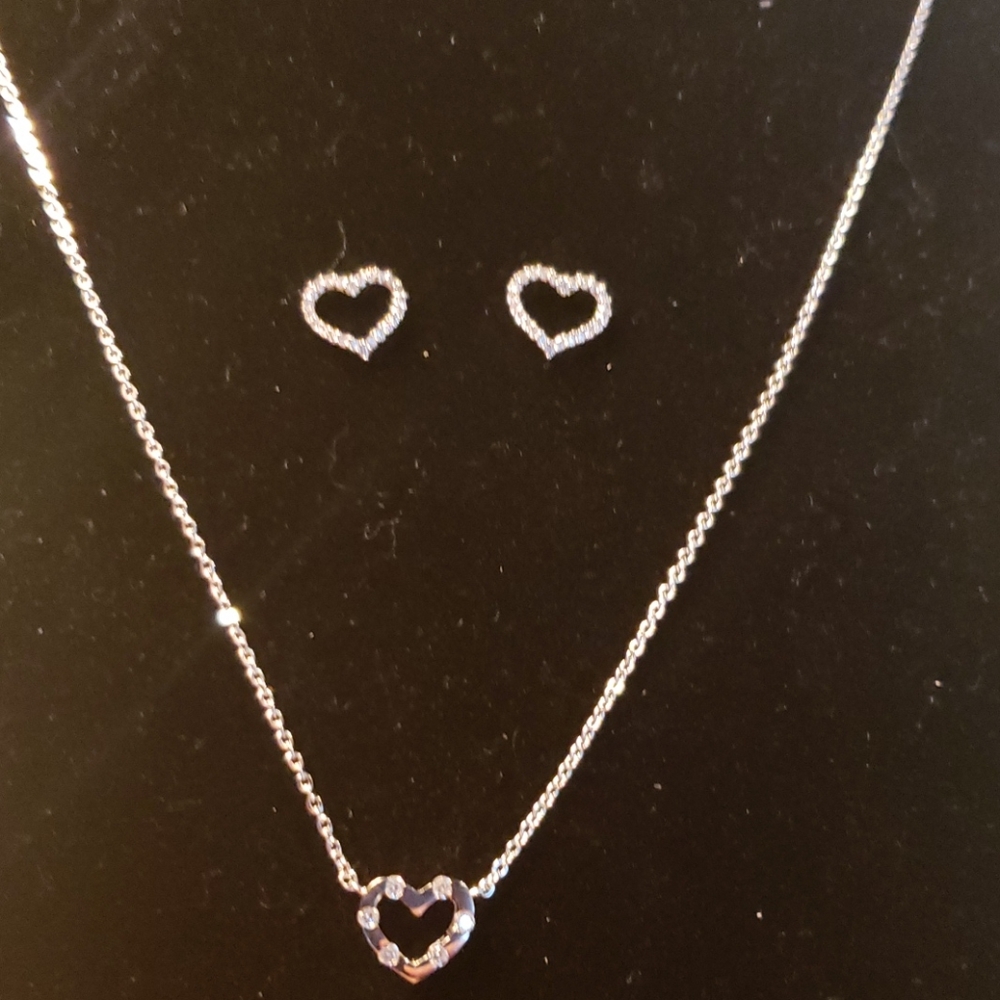 White gold dipped  Earring and Necklace set